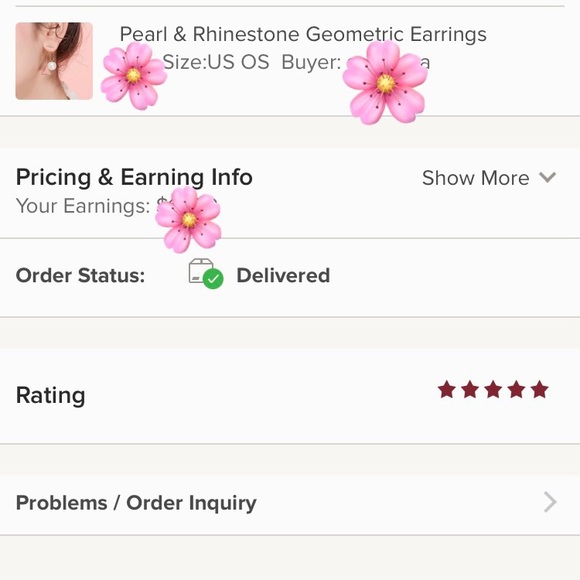 Pearl & Rhinestone Geometric Earrings - Picture 6 of 7